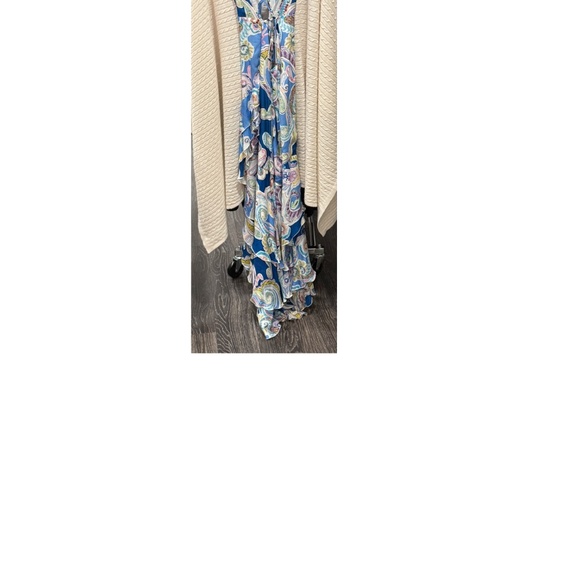 Milly Edra Paisley Ruffle Maxi Dress Blue Multi | Size 2 - Picture 12 of 15